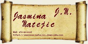 Jasmina Matejić vizit kartica